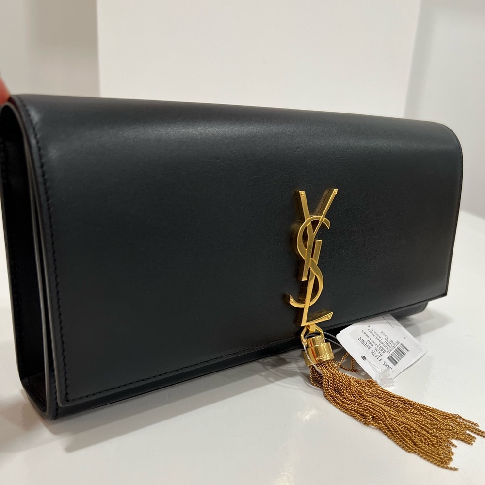 SAINT LAURENT Kate tassel-detail leather clutch bag - Picture 3 of 14